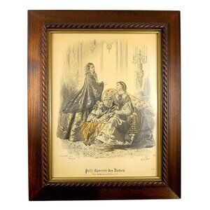 1850s Petit Courrier des Dames Fashion Plate - Mid-Century Repro - Framed 8x10